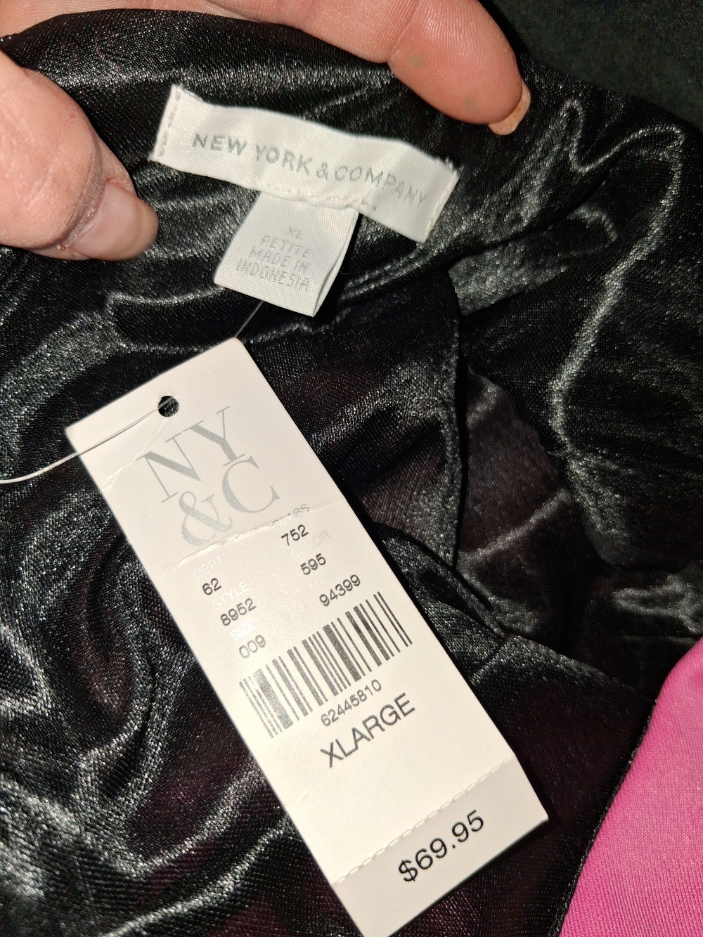 NWT New York & Company Cold-Shoulder Colorblock Sheath Dress - Pink & Black - Picture 2 of 3